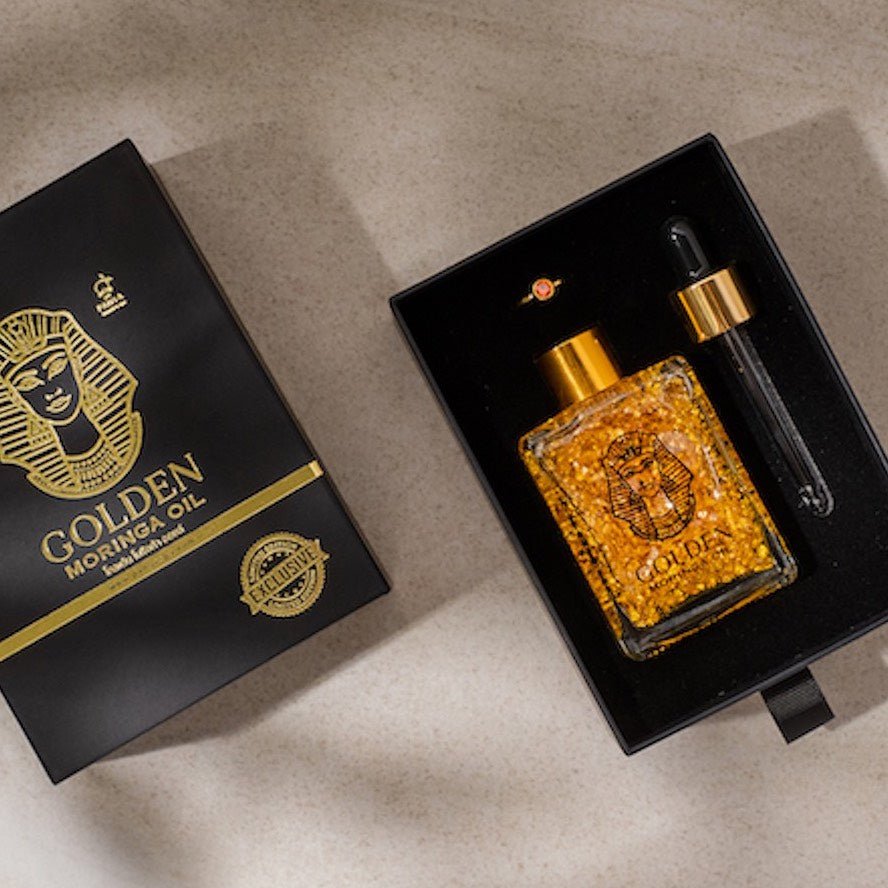 Panya Golden Moringa Limited: vegan, rejuvenating Thai moringa oil serum with three times richer concentration of 24k gold.