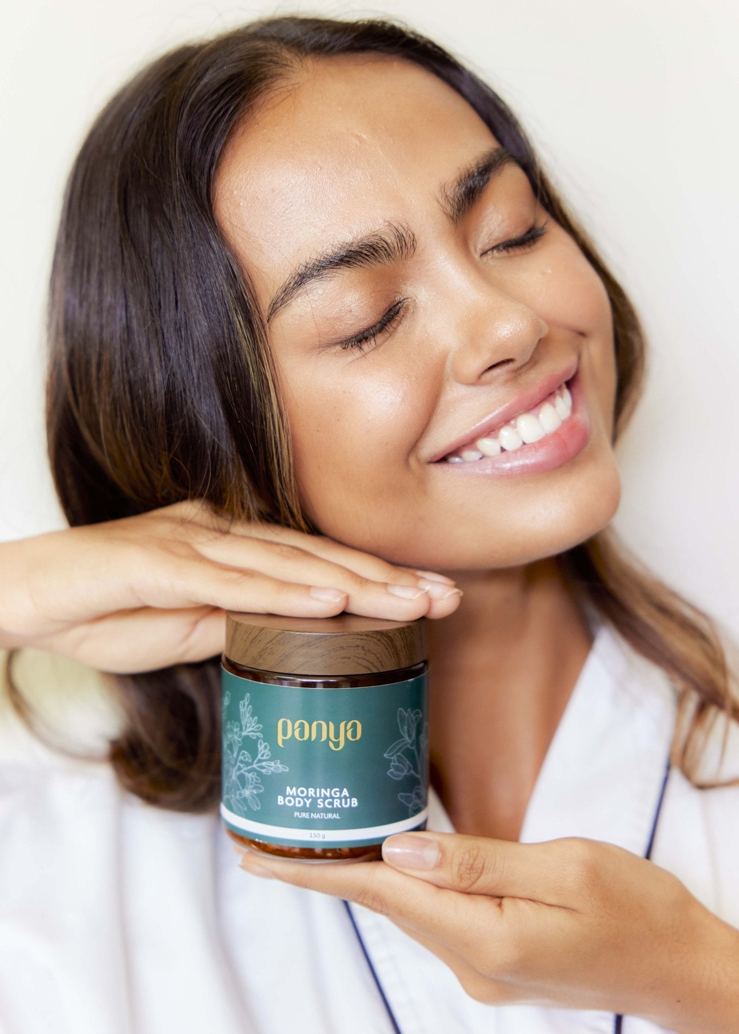 Panya Moringa Body Scrub: Gentle exfoliant for all skin types made from 100% finely ground moringa husk, rich in vitamins c & e.