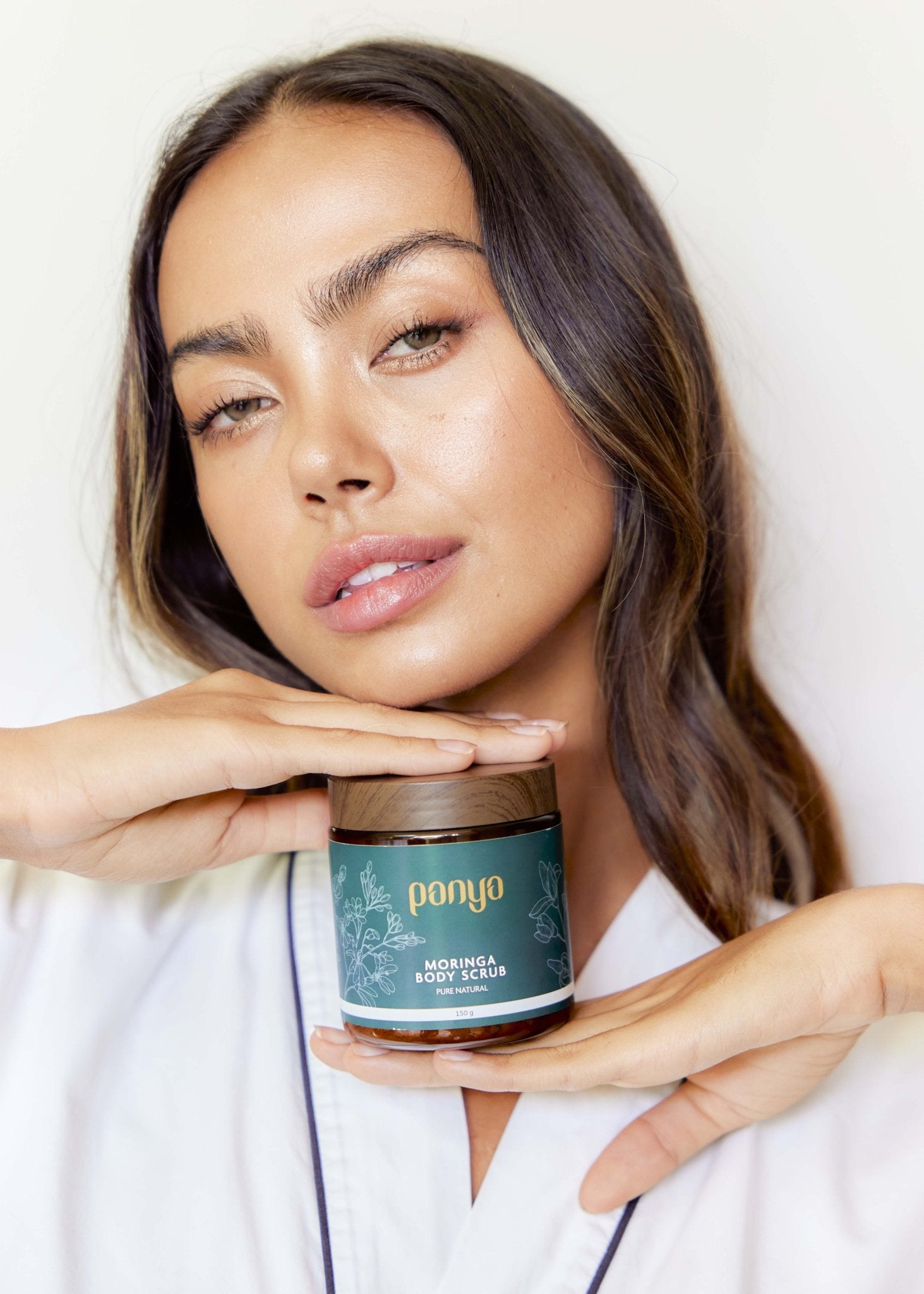 Panya Moringa Body Scrub: Gentle exfoliant for all skin types made from 100% finely ground moringa husk, rich in vitamins c & e.