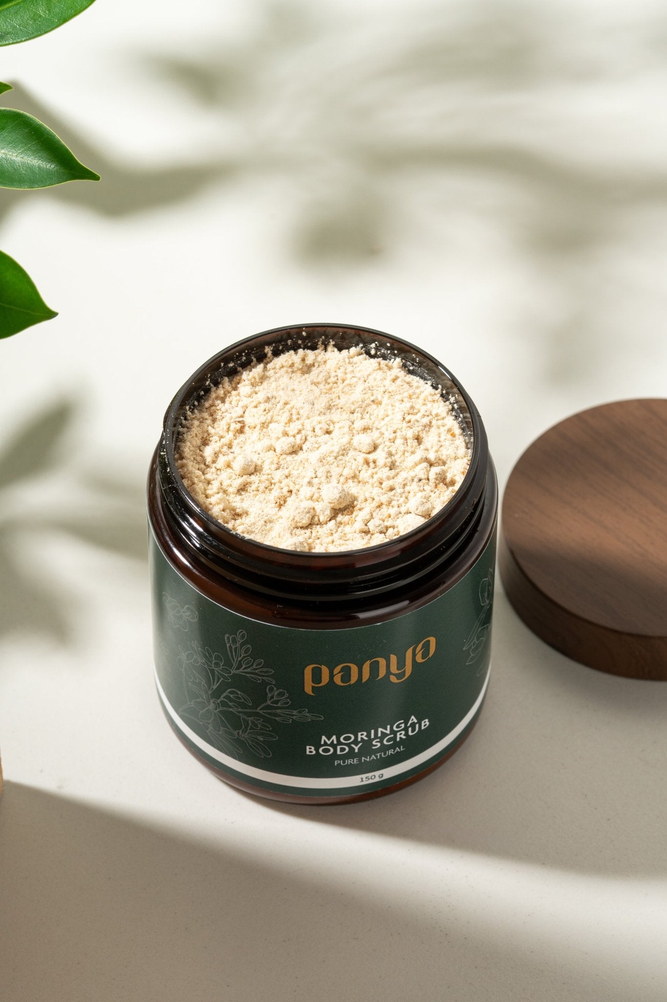 Panya Moringa Body Scrub: Gentle exfoliant for all skin types made from 100% finely ground moringa husk, rich in vitamins c & e.