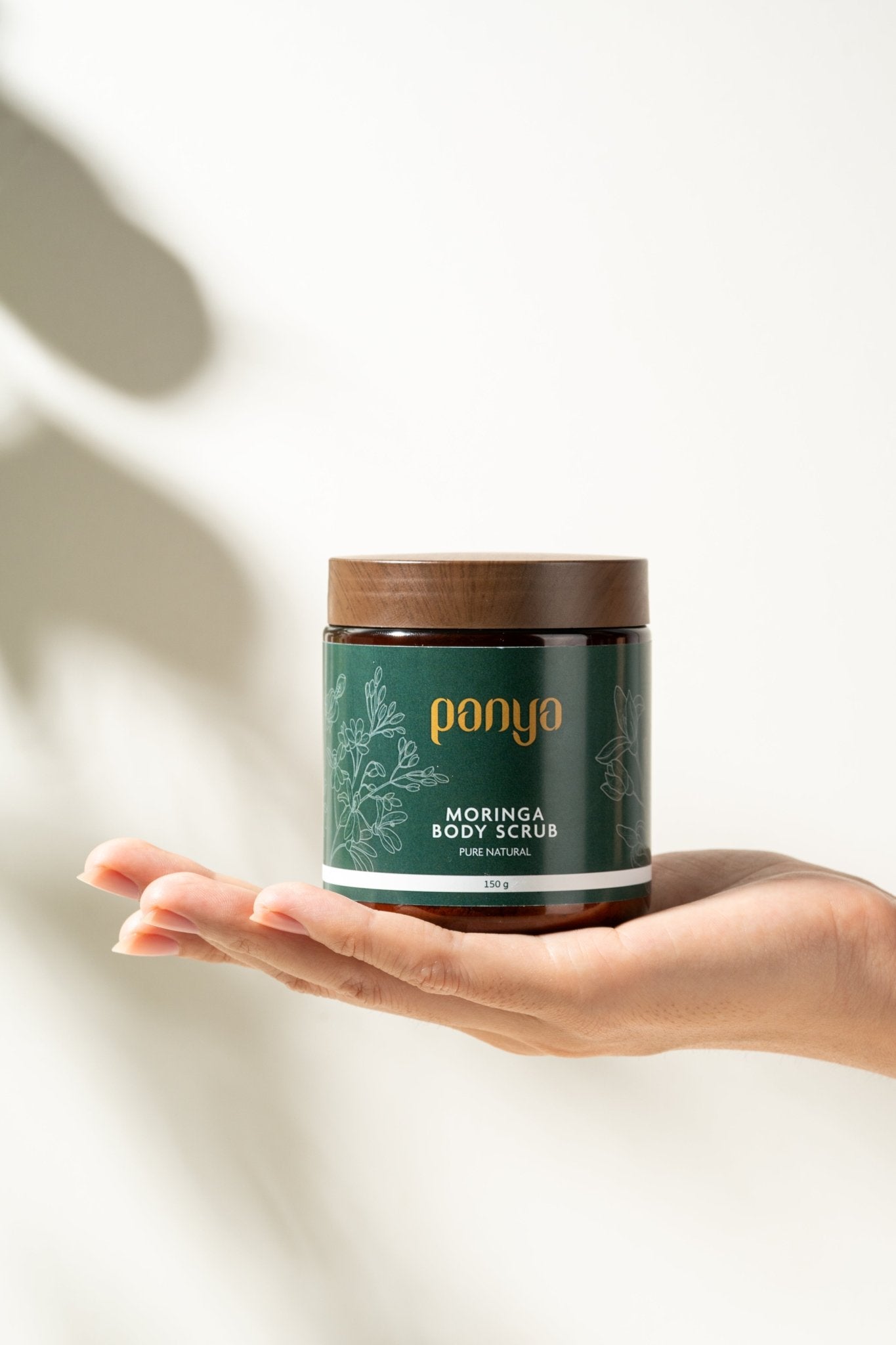 Panya Moringa Body Scrub: Gentle exfoliant for all skin types made from 100% finely ground moringa husk, rich in vitamins c & e.