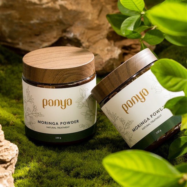 Panya Moringa Powder Supplement: vegan, 100% finely ground leaves for immune system boosting, anti-inflammatory properties and abundant antioxidants.