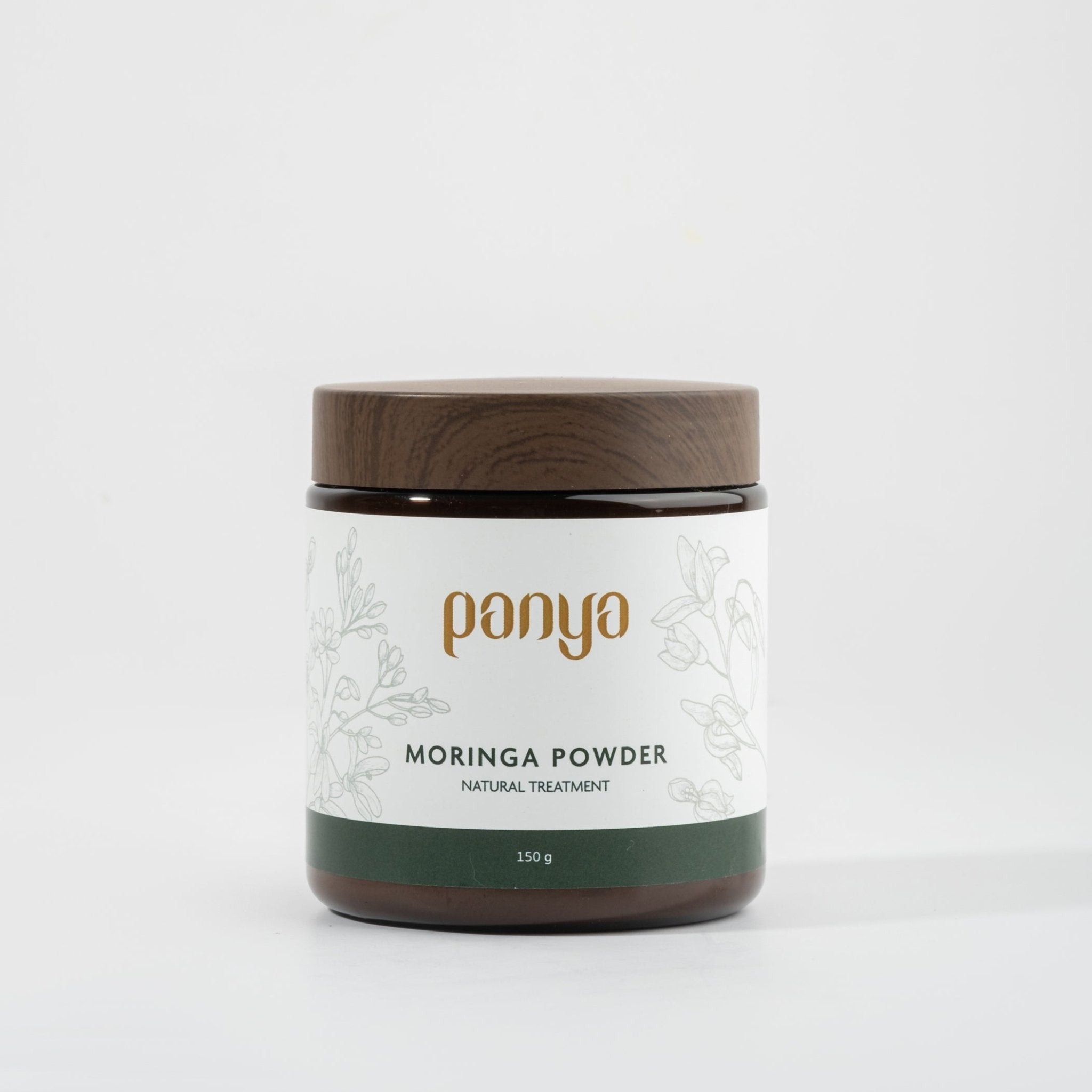 Panya Moringa Powder Supplement: vegan, 100% finely ground leaves for immune system boosting, anti-inflammatory properties and abundant antioxidants.