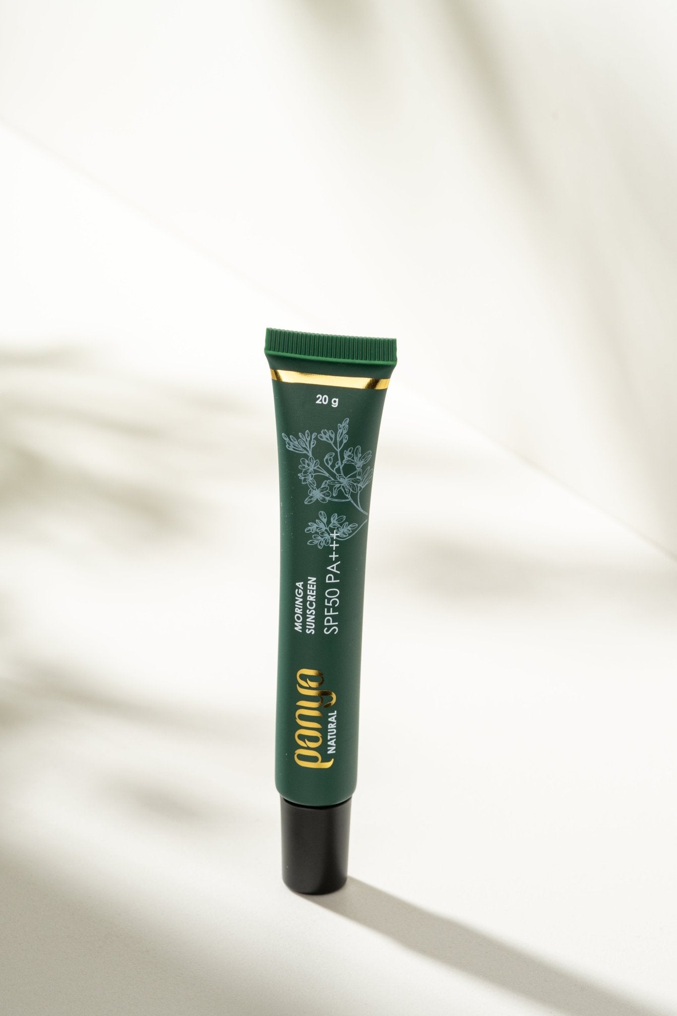 Panya Moringa Sunscreen SPF50:  organic moringa-oil infused, waterproof &amp; blemish reducing. Thai made, for intense sun and pollution protection.