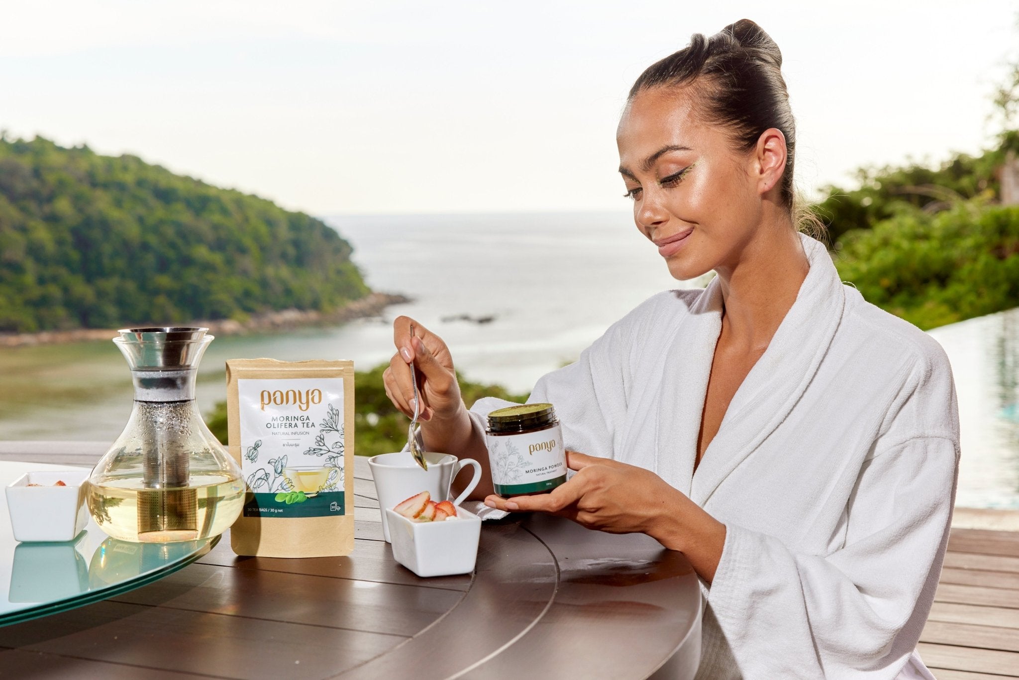 Panya Moringa Tea: soothing for the stomach and for bedtime, this pure Thai-grown moringa tea is anti-inflammatory &amp; helps balance blood sugar and insulin.