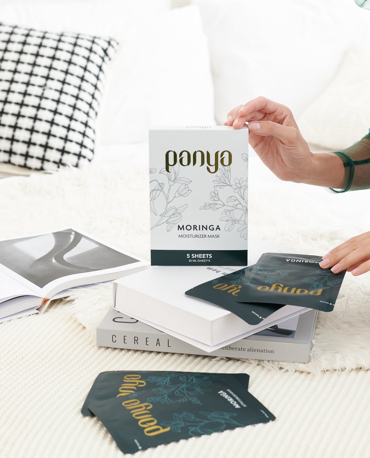 Panya Moringa Face Mask: organic, multi-layer hydration and rejuvenation With Thai moringa extracts, vitamin b3 &amp; collagen.